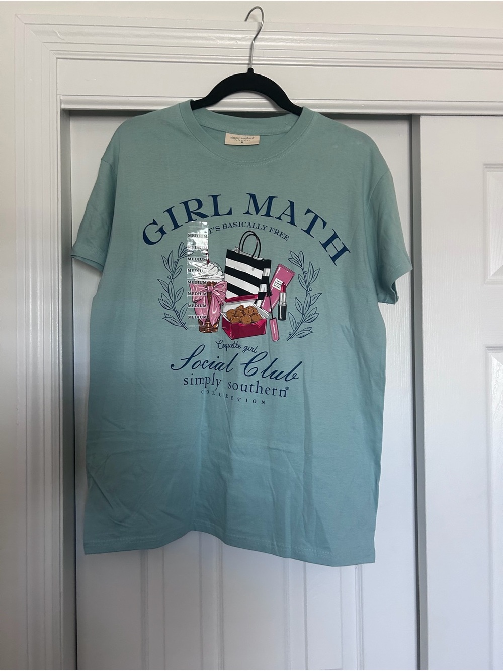 Simply Southern Mint 'Girl Math' Short Sleeve Tee with Graphic